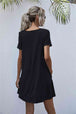 Round Neck Short Sleeve Mini Dress -BazaarBey - www.shopbazaarbey.com