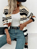 Striped  Drop Shoulder Cardigan Trendsi