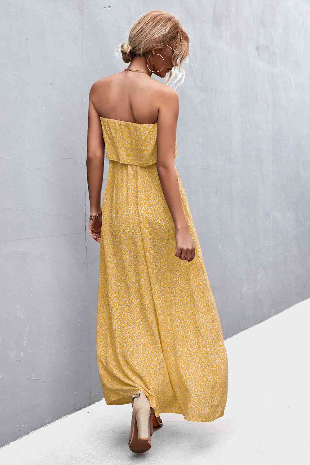 Strapless Split Maxi Dress Bazaarbey