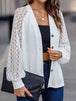 Lantern Sleeve V-Neck Button-Down Cardigan Trendsi