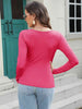 Long Sleeve Scoop Neck T-Shirt Trendsi