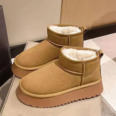 Fleece Lined Chunky Platform Mini Boots Trendsi