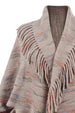 Fringe Detail Printed Poncho Bazaarbey