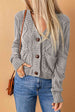  Mixed Knit Button Down Cardigan with Pockets Bazaarbey