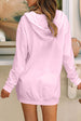 Drawstring Half Zip Hooded Dress -BazaarBey - www.shopbazaarbey.com