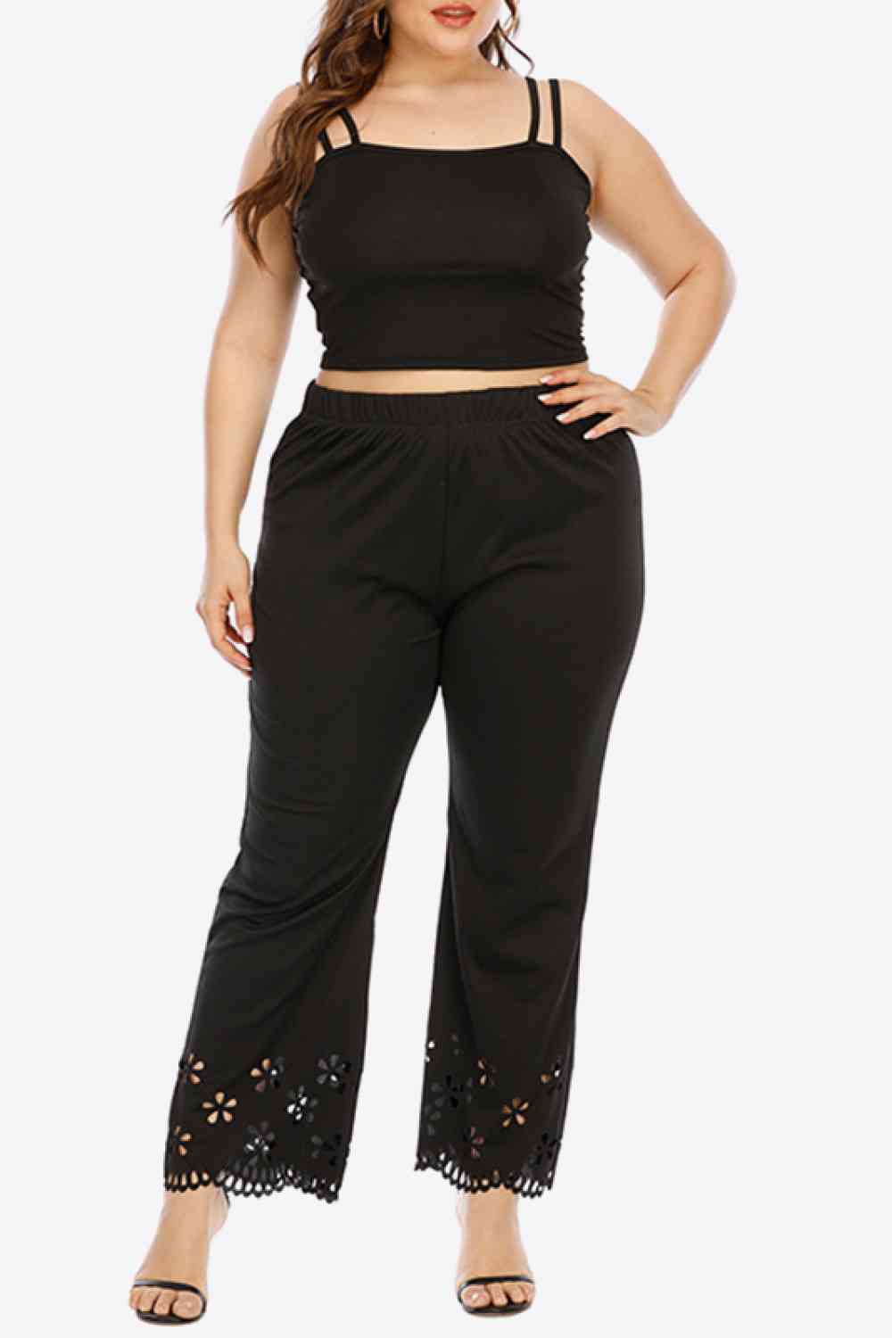  Openwork Elastic Waist Pants Bazaarbey