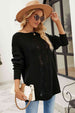 Boat Neck Dropped Shoulder Knit Top Bazaarbey