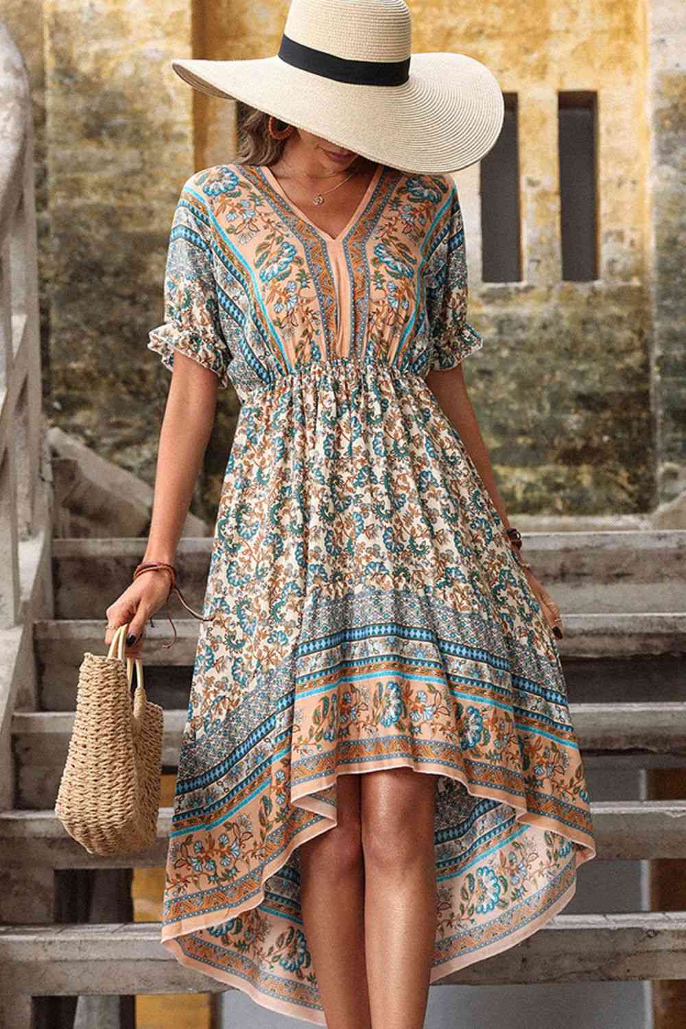 Bohemian High-Low Open Back Dress -BazaarBey - www.shopbazaarbey.com