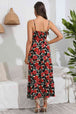 Rose Print Spaghetti Strap Sweetheart Neck Dress -BazaarBey - www.shopbazaarbey.com