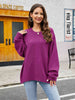 Round Neck Ribbed Trim Sweater Bazaarbey