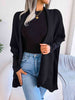 Horizontal Ribbing Open Front Slit Cardigan Trendsi