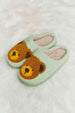 dy Teddy Bear Print Plush Slide Slippers Trendsi