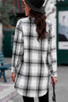 Plaid Button-Up  Shirt Jacket Trendsi