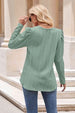 Round Neck Puff Sleeve Blouse Trendsi