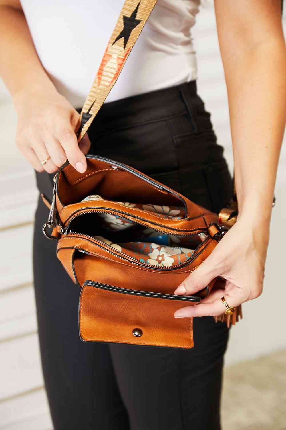  PU Leather Wide Strap Crossbody Bag Trendsi