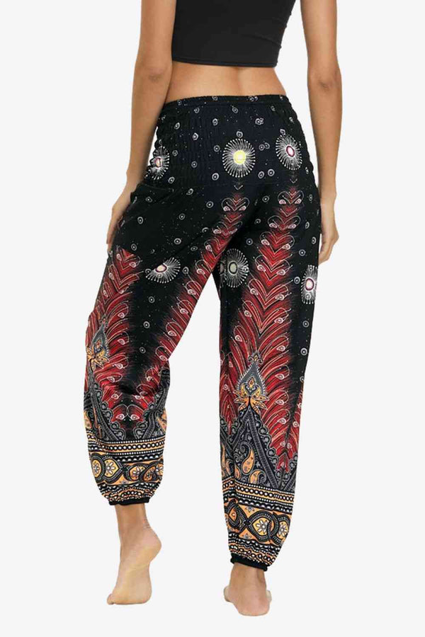 Printed Smocked Pants Bazaarbey