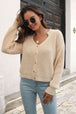 Button-Down Dropped Shoulder Ribbed Cardigan Trendsi