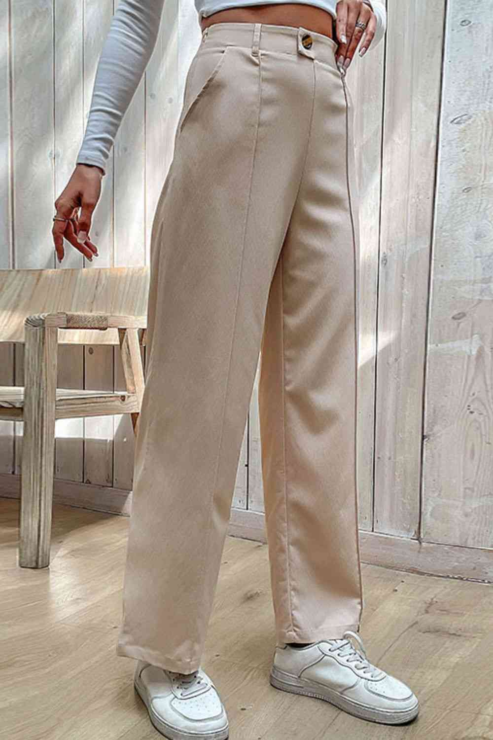 Center Seam Wide Leg Pants Bazaarbey