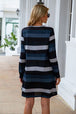 Striped Round Neck Long Sleeve Dress Bazaarbey