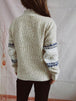 Geometric Mock Neck Dropped Shoulder Sweater Bazaarbey