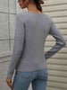 V-Neck Ribbed Knit Top Trendsi