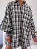 Plaid Lantern Sleeve Shirt Bazaarbey