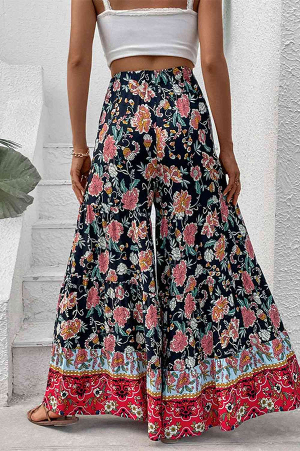 Floral High Waist Palazzo Pants Bazaarbey