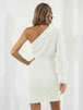 One-Shoulder Mini Sweater Dress Bazaarbey