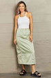  Just In Time High Waisted Cargo Midi Skirt Trendsi