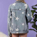 Star Distressed Denim Shacket Bazaarbey