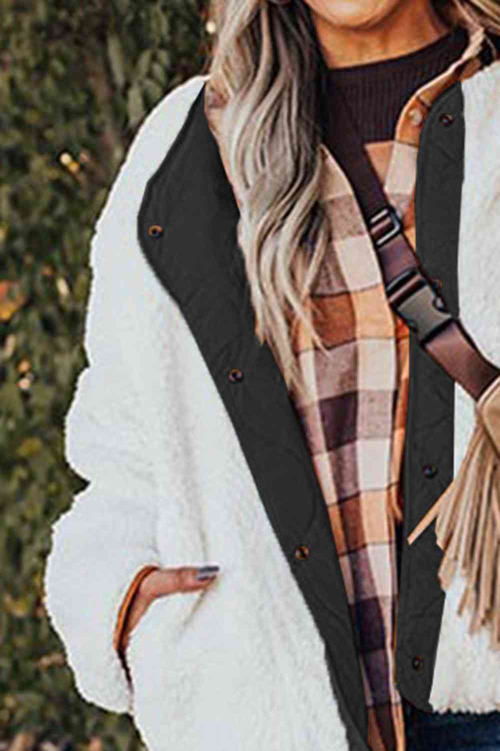 Long Sleeve Button Front Winter Coat Trendsi