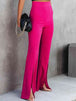 Front Slit Flare Leg Pants Bazaarbey