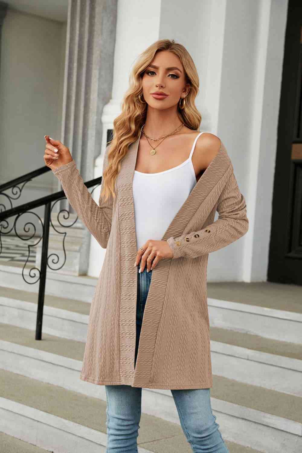 Long Sleeve  Cardigan Trendsi