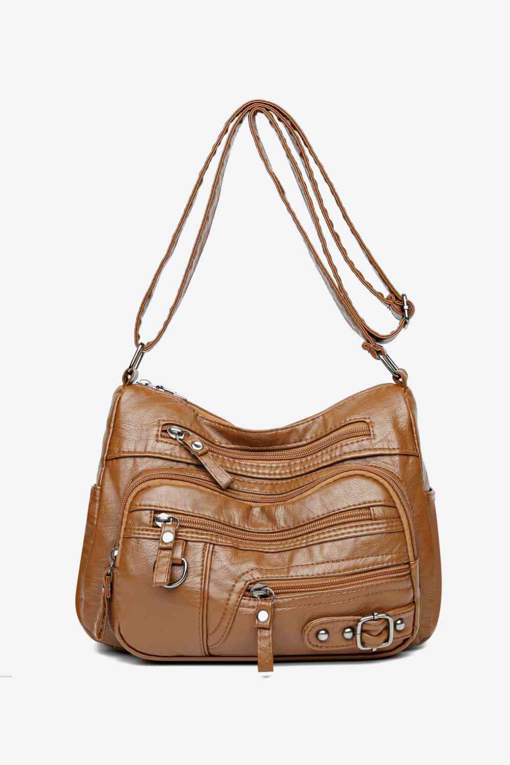 Multi-Pocket PU Leather Crossbody Bag Bazaarbey