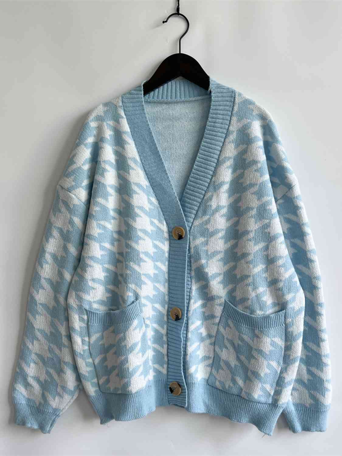  Botton Front  Cardigan with Pockets Trendsi