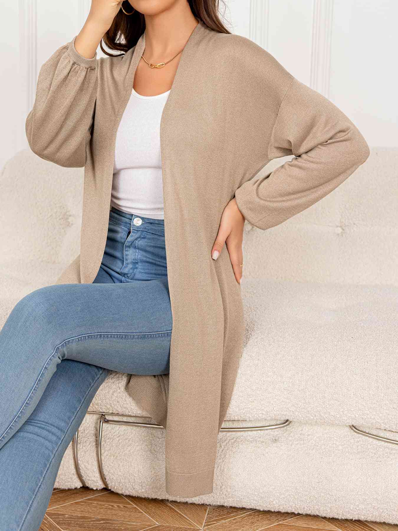 Button Down Slit  Cardigan Bazaarbey