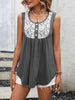 Lace Contrast Scoop Neck Tank Bazaarbey