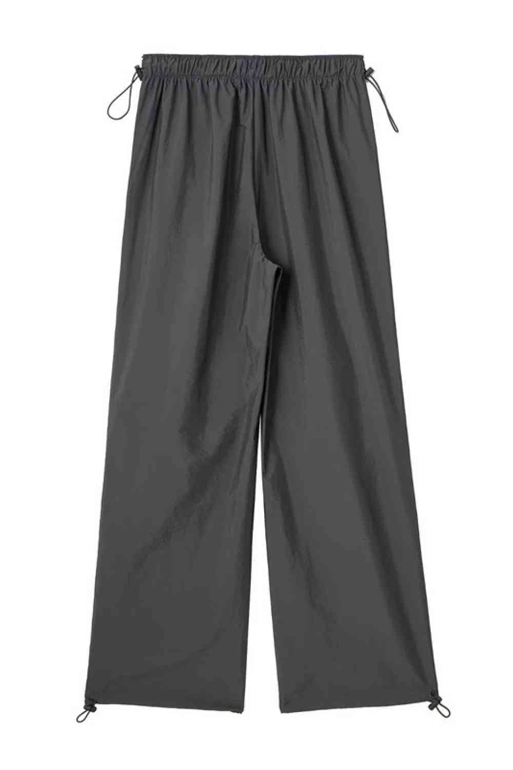 Drawstring Waist Pants with Pockets Bazaarbey