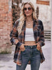 Plaid Dropped Shoulder Longline Shirt Trendsi