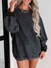 Round Neck Dropped Shoulder Sweatshirt Bazaarbey