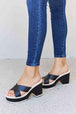  Cherish The Moments Contrast Platform Sandals in Black Trendsi