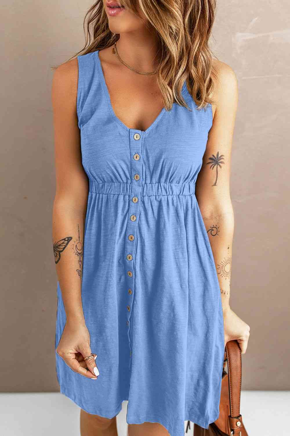 Sleeveless Button Down Mini Magic Dress Bazaarbey