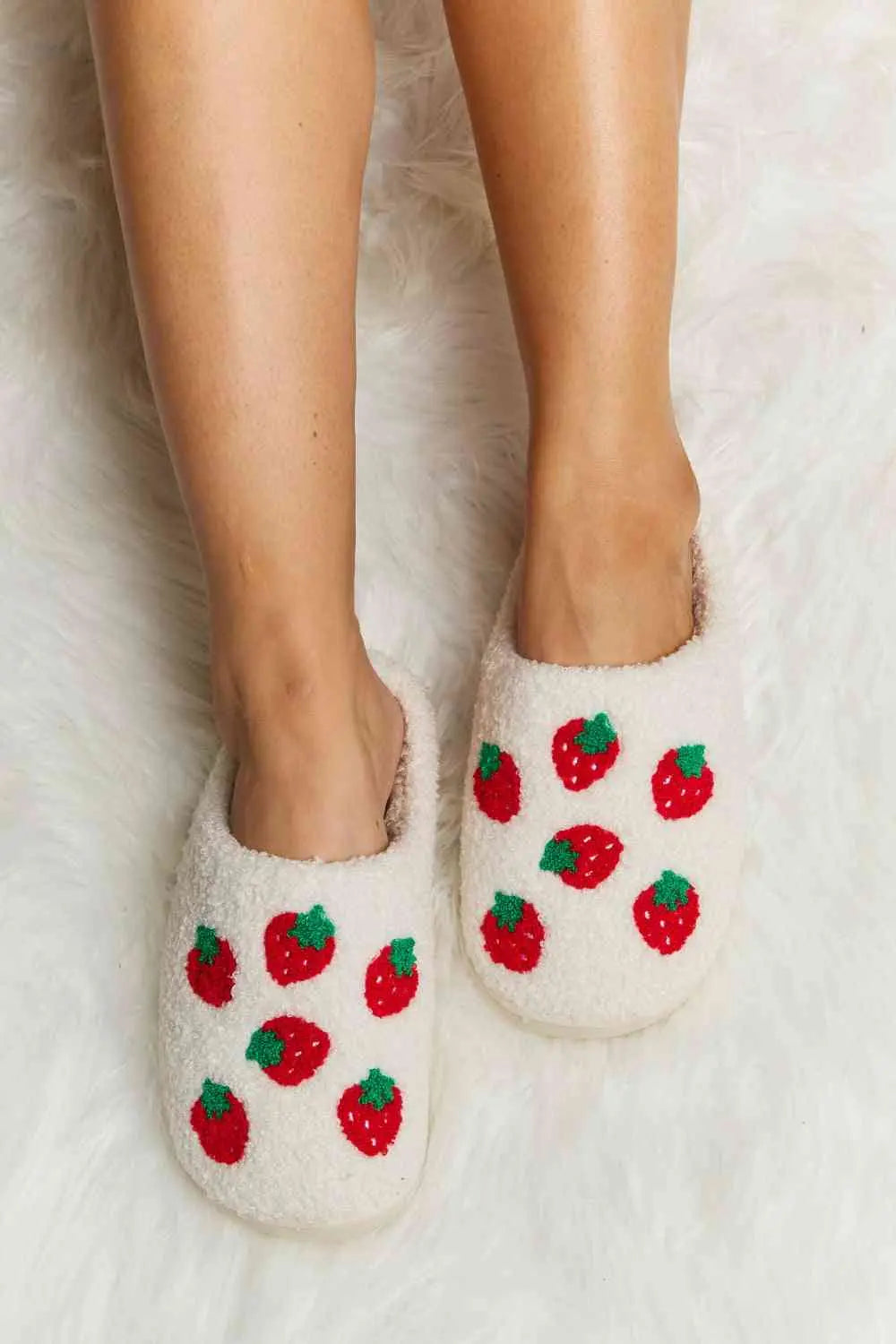 dy Printed Plush Slide Slippers Trendsi