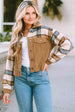 Plaid Collared Neck Button Down Jacket Trendsi