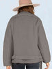 Zip-Up Belted Sherpa Jacket Trendsi