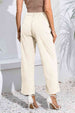 Buttoned  Straight Hem Long Pants Bazaarbey