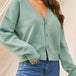 V-Neck Button Up Long Sleeve Cardigan Trendsi