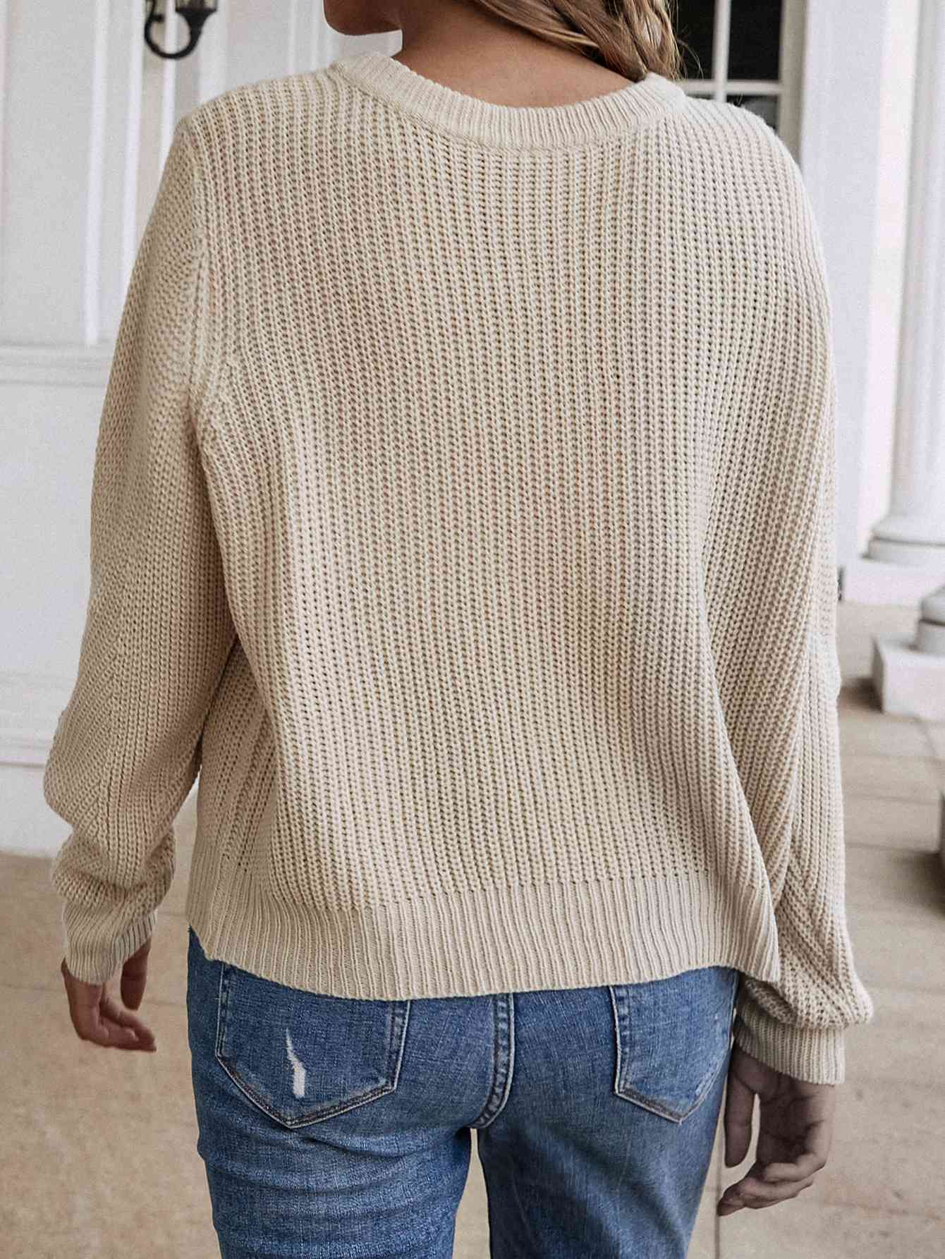  Button Down Rib-Knit Reversible Sweater Bazaarbey