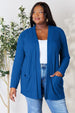 BazaarBey   Ribbed Open Front Cardigan with Pockets Bazaarbey