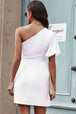 Tied One-Shoulder Puff Sleeve Dress -BazaarBey - www.shopbazaarbey.com